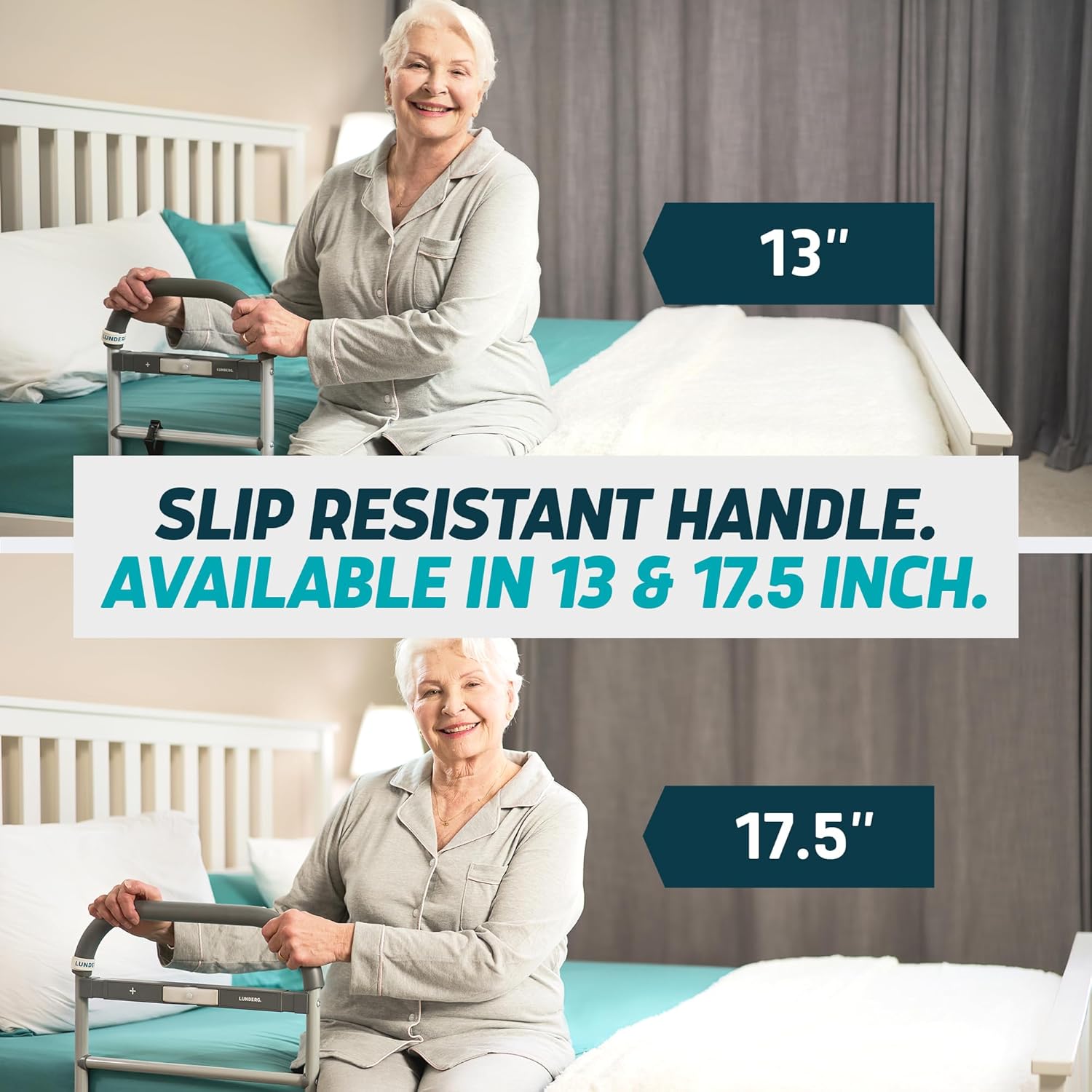 Bed Assist Rail for Seniors with Motion-Activated Light & Non-Slip Grab Bar - Easy to Install Bed Rails for Elderly