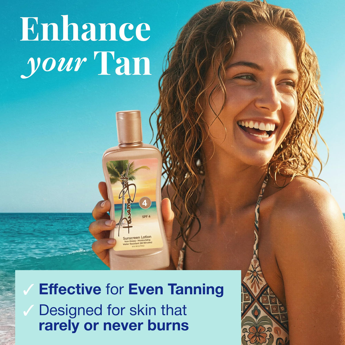 Sunscreen Tanning Lotion, SPF 4, 6 OZ (Pack of 1)