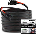 Twin Wire 100FT Solar Extension Cable - 10AWG(6mm²) Solar Panel Connector, with 6 Pairs-IP67-Male/Female Solar