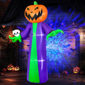 8FT Halloween Inflatables Outdoor Decorations, Inflatable Pumpkin Reaper Halloween Decorations Holds Skull Blow Up
