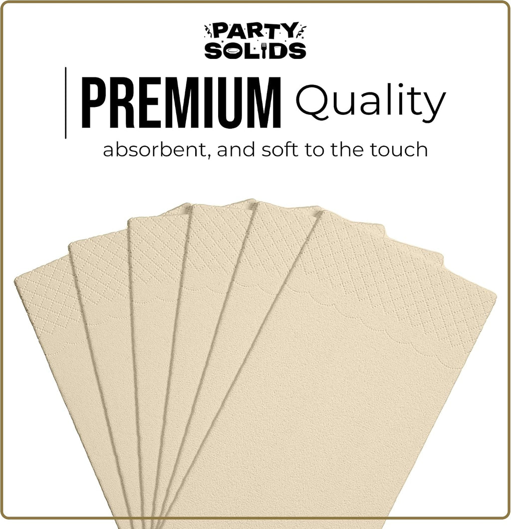 Ivory Dinner Napkins Disposable 8"x4" Paper Napkins 120 Pcs