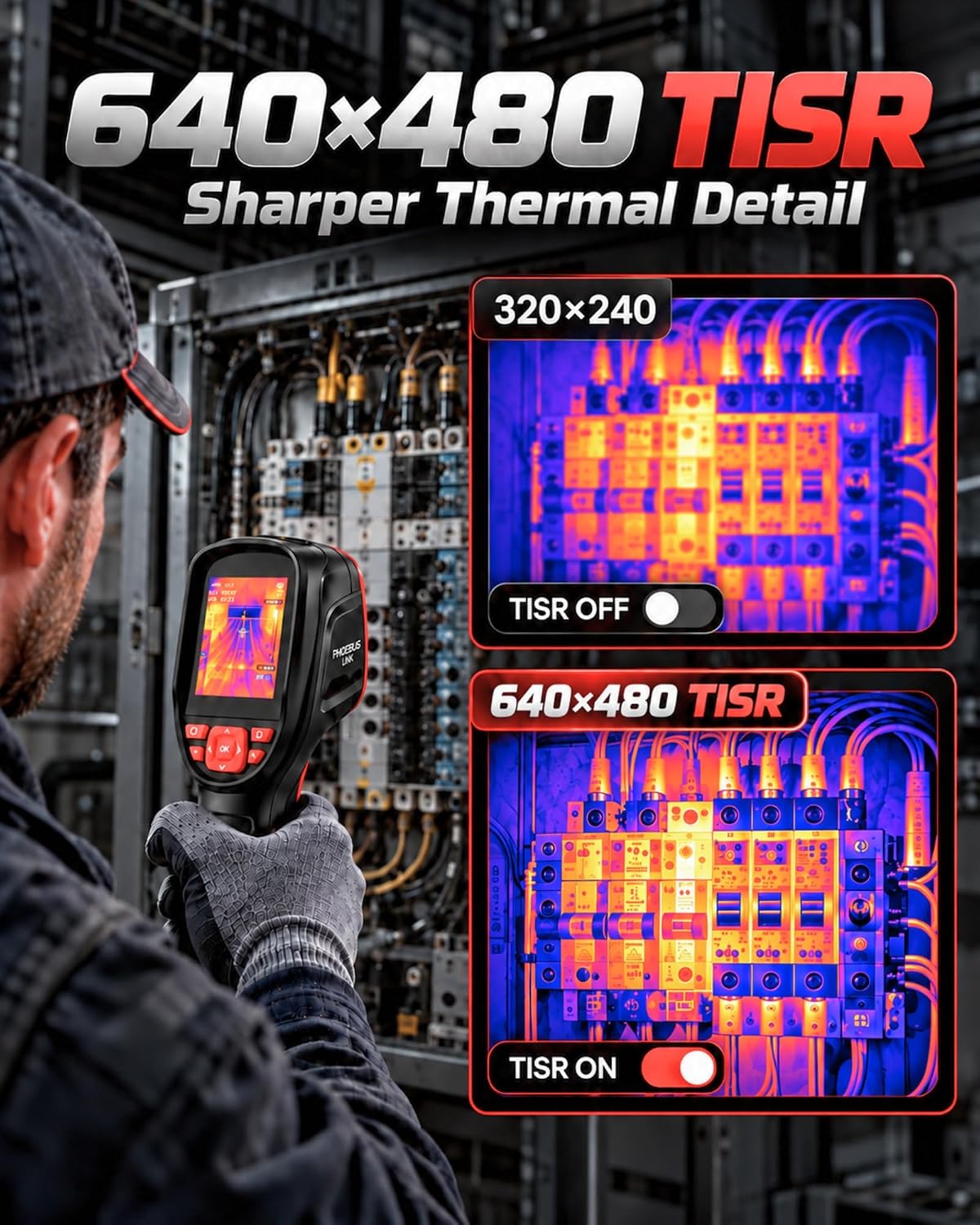 Thermal Imaging Camera, 640x480 TISR Resolution, 20H Runtime, 50Hz