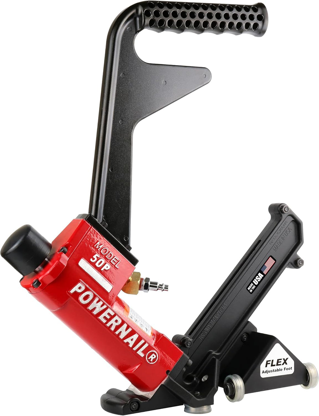 50P2FLEXPRXLW Pneumatic 18 Gauge L-Cleat Flooring Nailer with Flex Power Roller Adjustable Base
