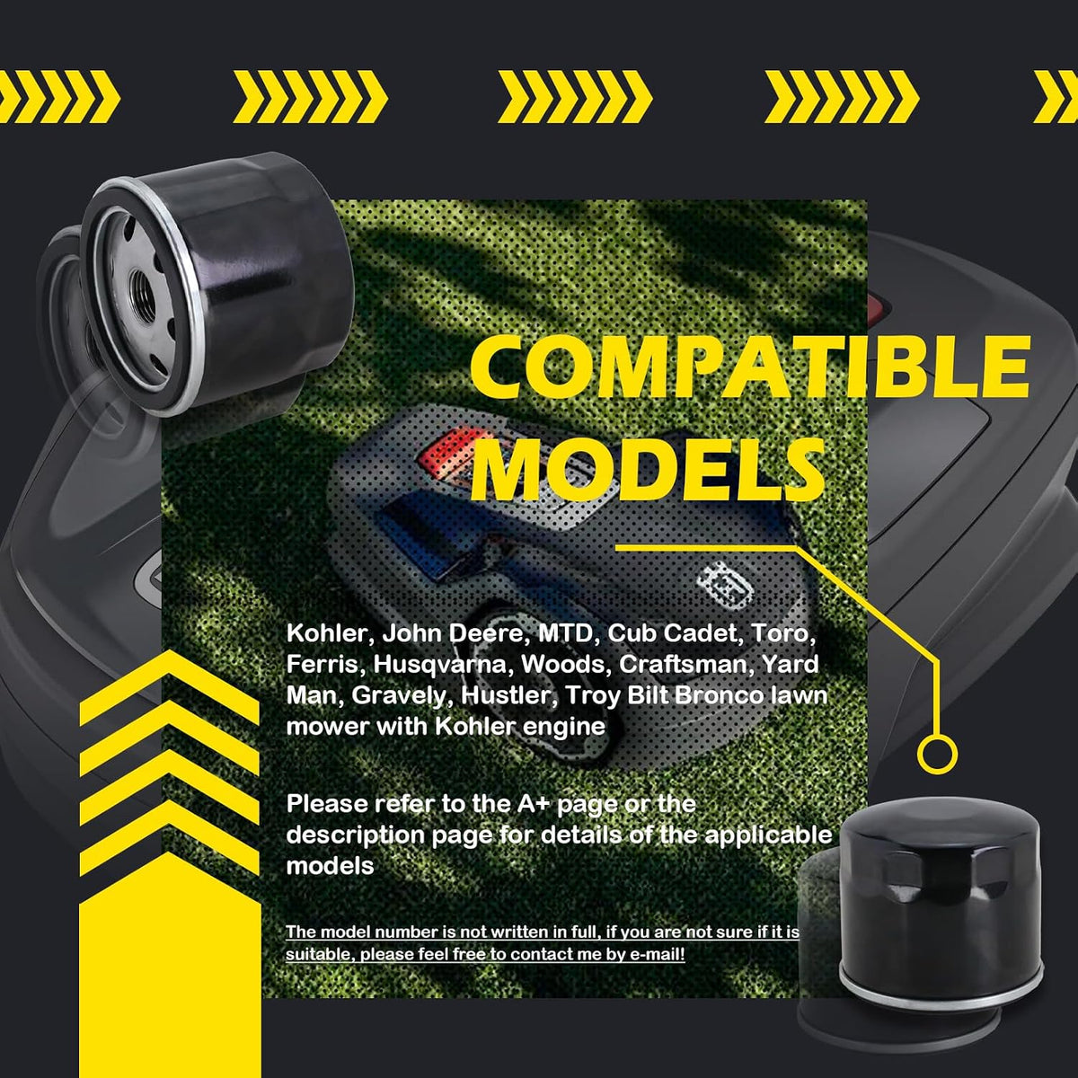 Kefly 1205001S Oil Filter AM125424 for John Deere Lawn Mower Kohler Engine