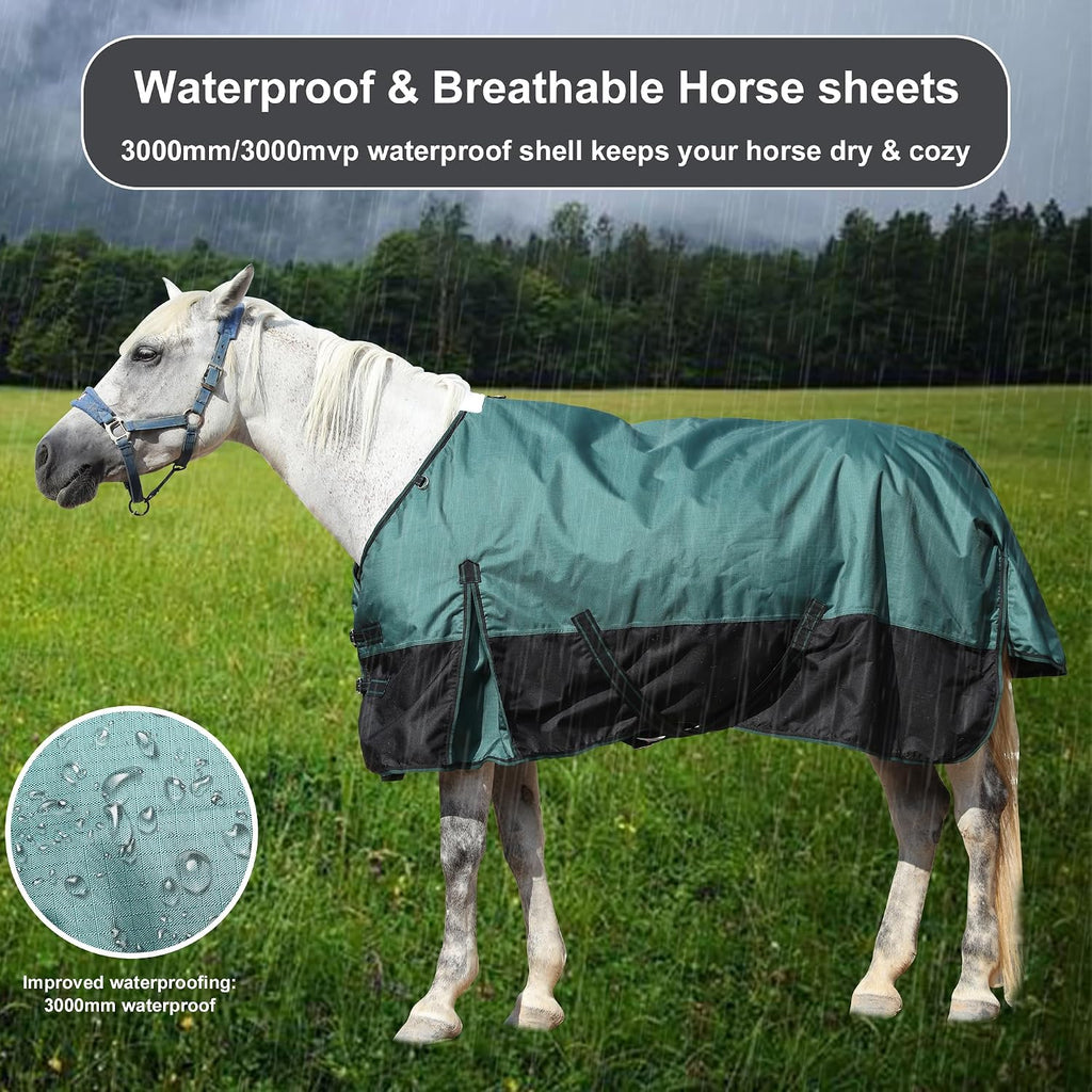 1200D Horse Blanket, 200g Medium Weight Waterproof Winter Turnout