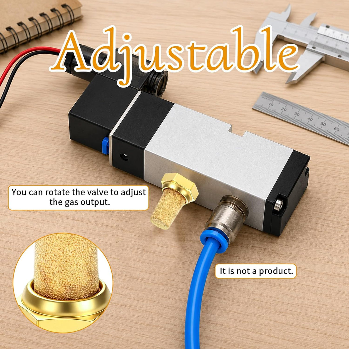 4 Pieces Pneumatic Muffler Insert Pneumatic Brass Exhaust Muffler Filter