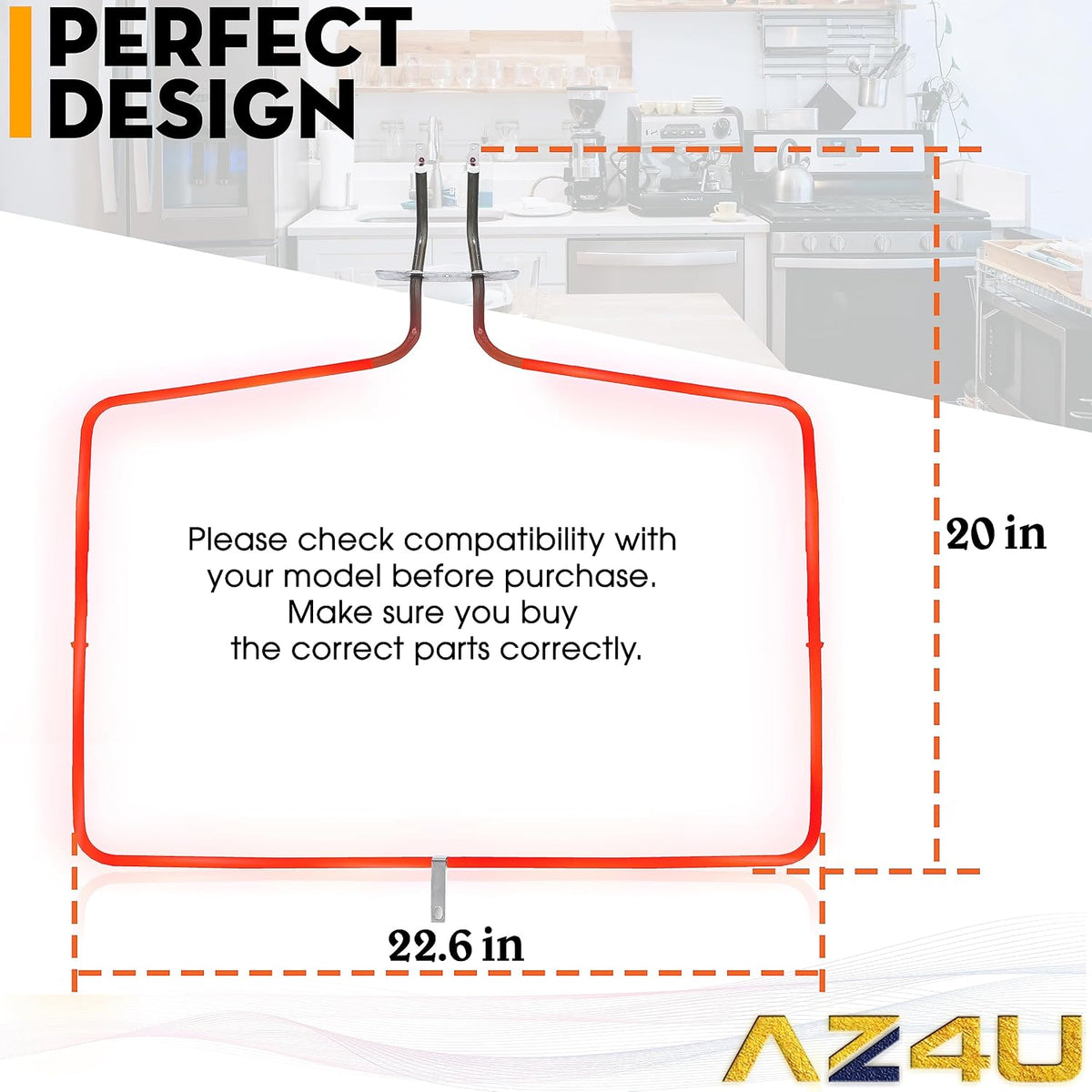 AZ4U Range Oven Bake Element Replaces For Maytag MER8700DS1 MER8674AS0