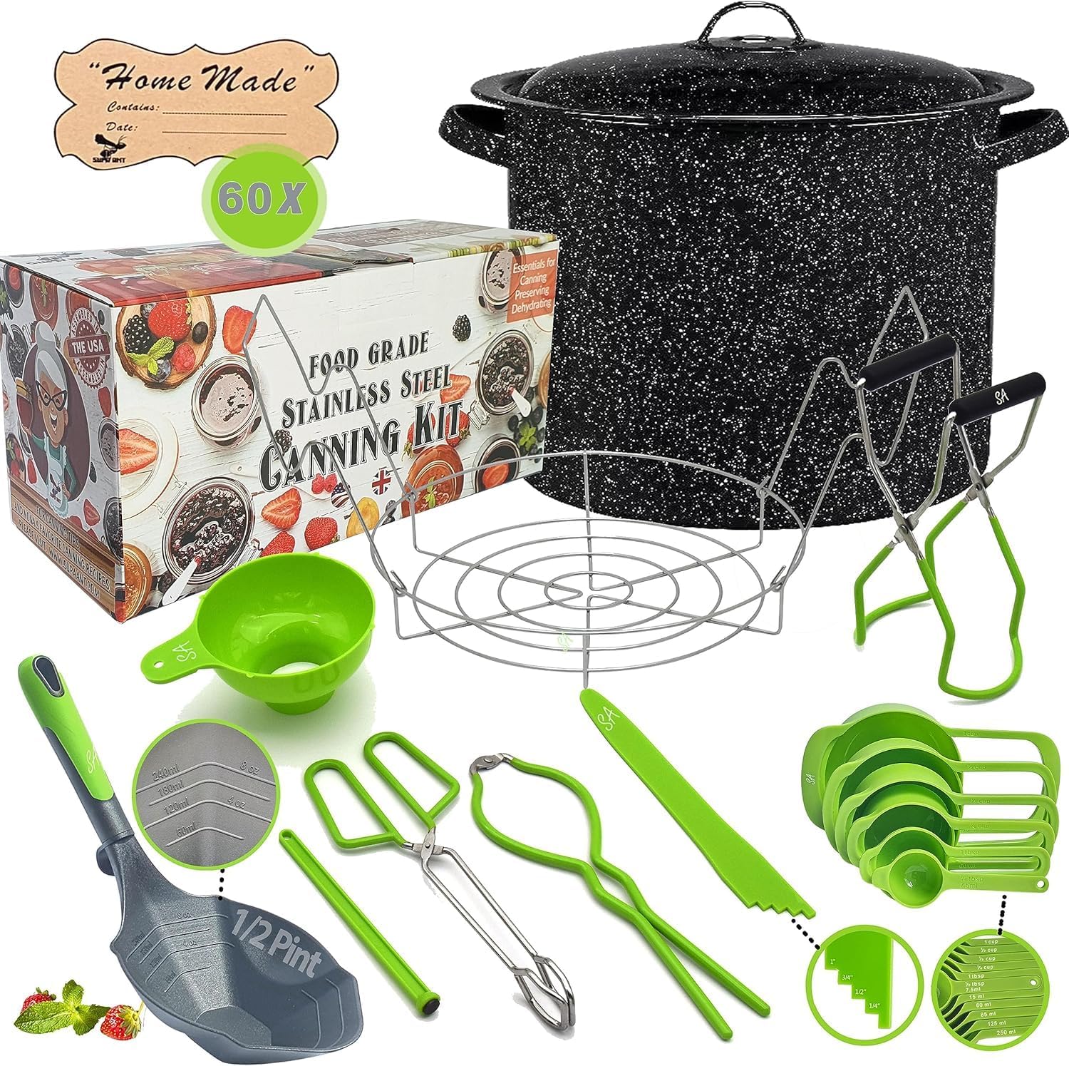 Canning Supplies-24 Qt. Water Bath Canning Pot with Rack & Lid -Starter Kits Set for Beginners - Stainless Steel