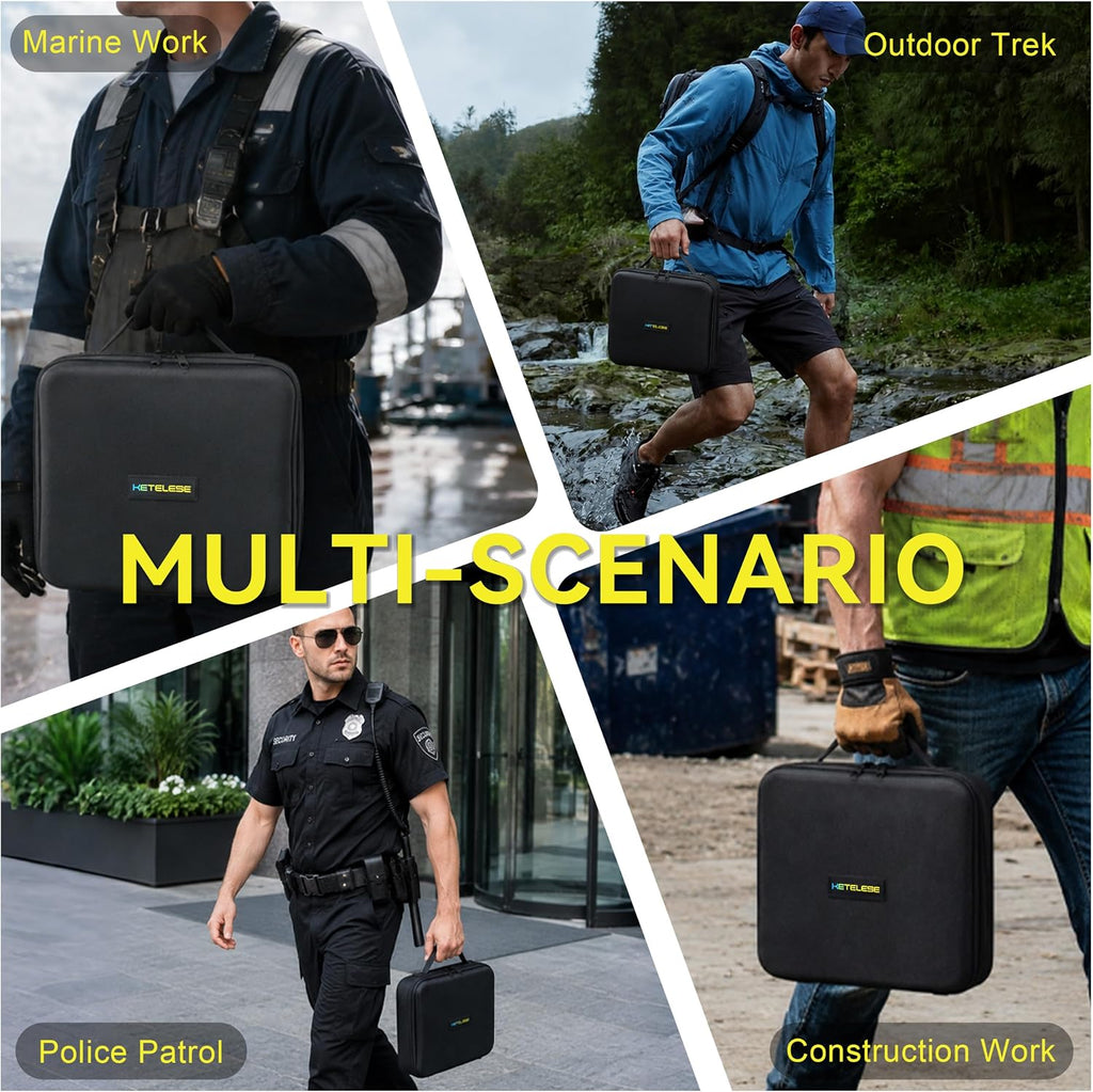 T4 Walkie Talkie 22 Channel with Speaker Mic, IP67 Waterproof Two Way Radio Set with Portable Bag, Earpiece, Charge