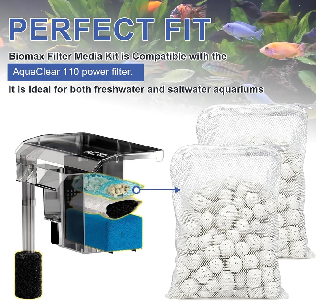 270g A1374 Biomax Aquarium Filter Media Kit for AquaClear 110 Power Filter