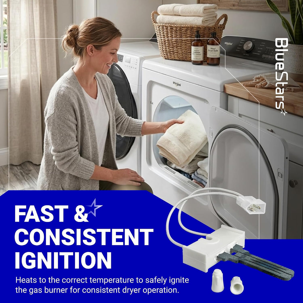 [NEW] BlueStars WE4X750 279311 Gas Dryer Igniter - Flat Style Ignitor