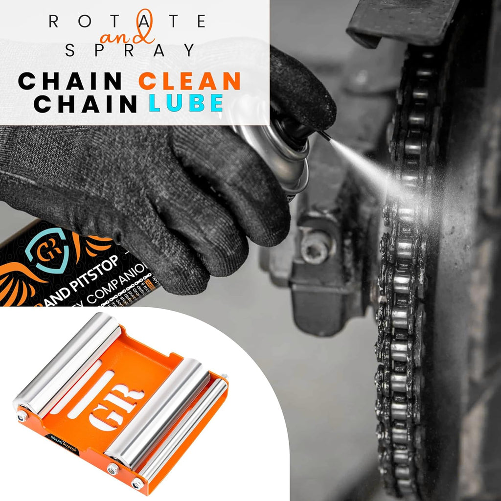 Motorcycle Wheel Cleaning Stand - Paddock Stand Replacement - Wheel Roller Stand for tire Cleaning & Chain
