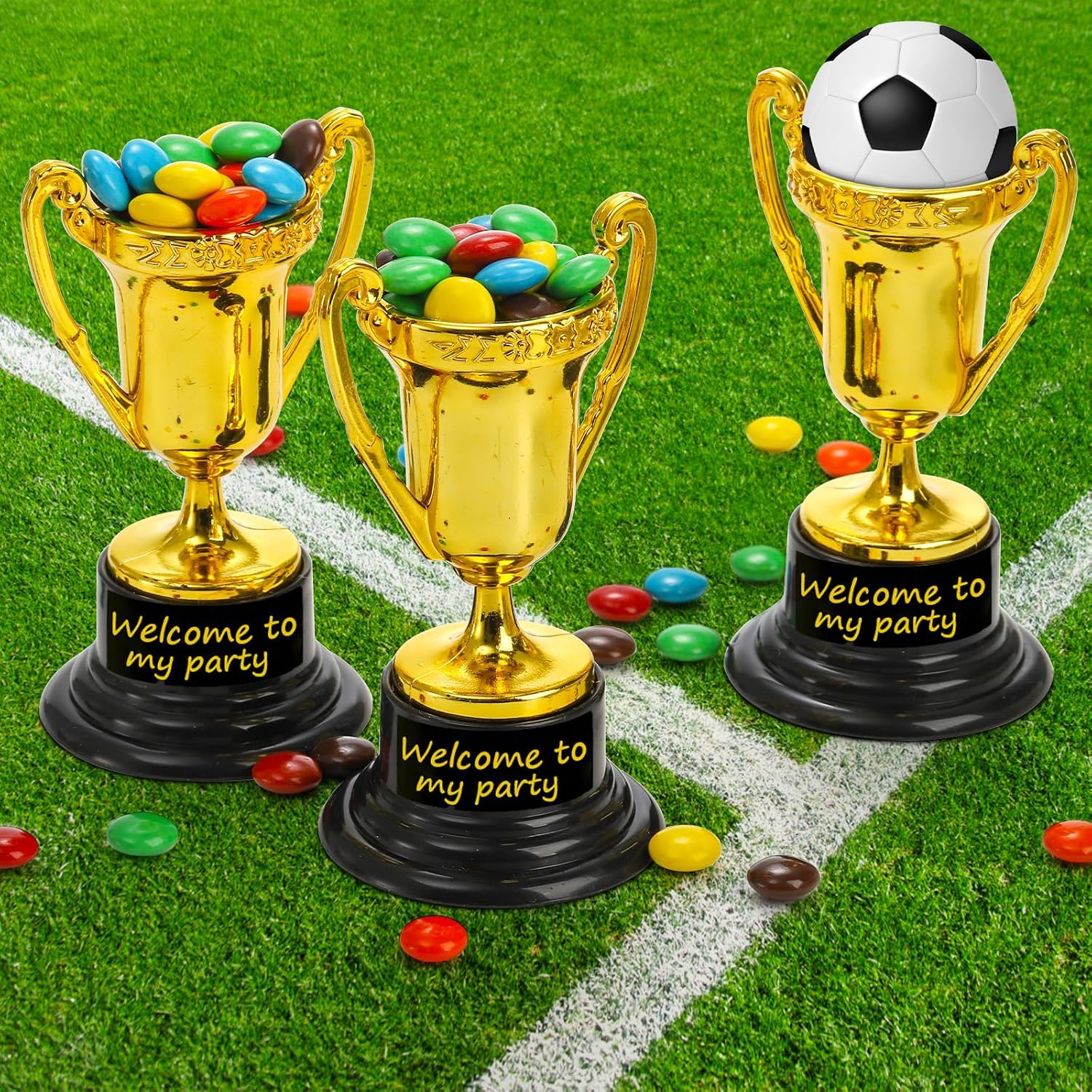 50 Pack Mini Trophies for Awards, Plastic Gold Award Trophy Cups for Kids Participation Trophy Cup Bulk for Party