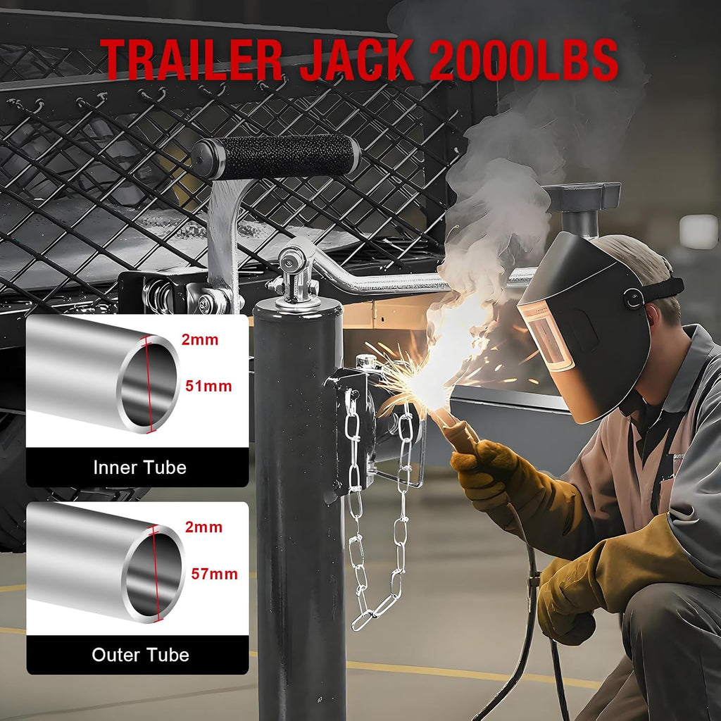 2000 LBs Capacity Weld on Pipe Mount Swivel Trailer Jack, ATR39003R