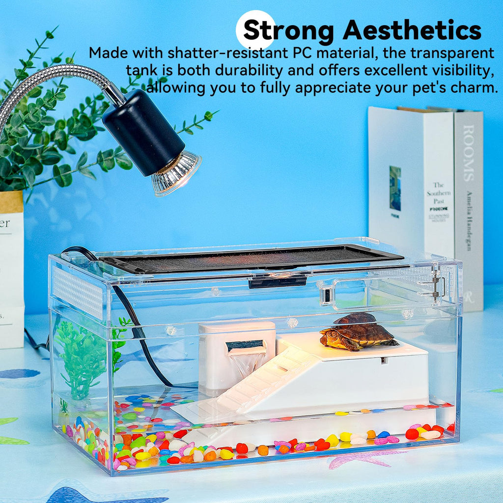 12x7x6 Turtle Tank Kit with Heating Lamp & Filter