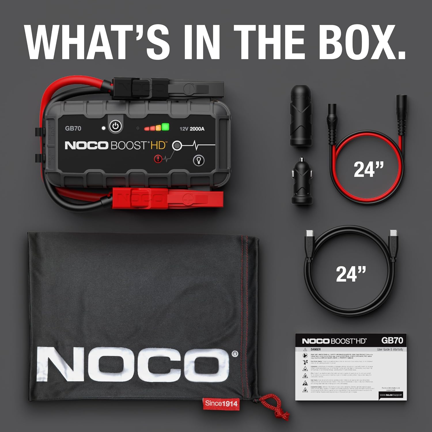 Boost GB70 2000A UltraSafe Jump Starter, 12V Lithium Battery Booster