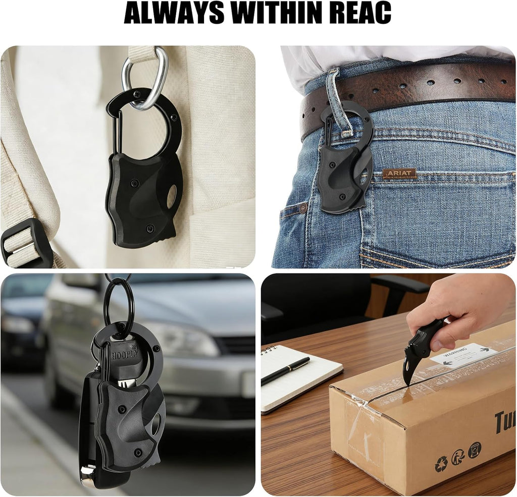 Keychain Tool - Mini Box Cutter, Compact EDC & Package Opener for Men, Multi-Function Camping Fishing Hiking Gadget