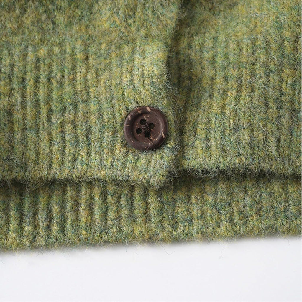 Toddler Kids Vintage Green Heather Knit Vest Boys Girls Crew Neck Button Down Wool Sleeveless Cardigan Sweaters