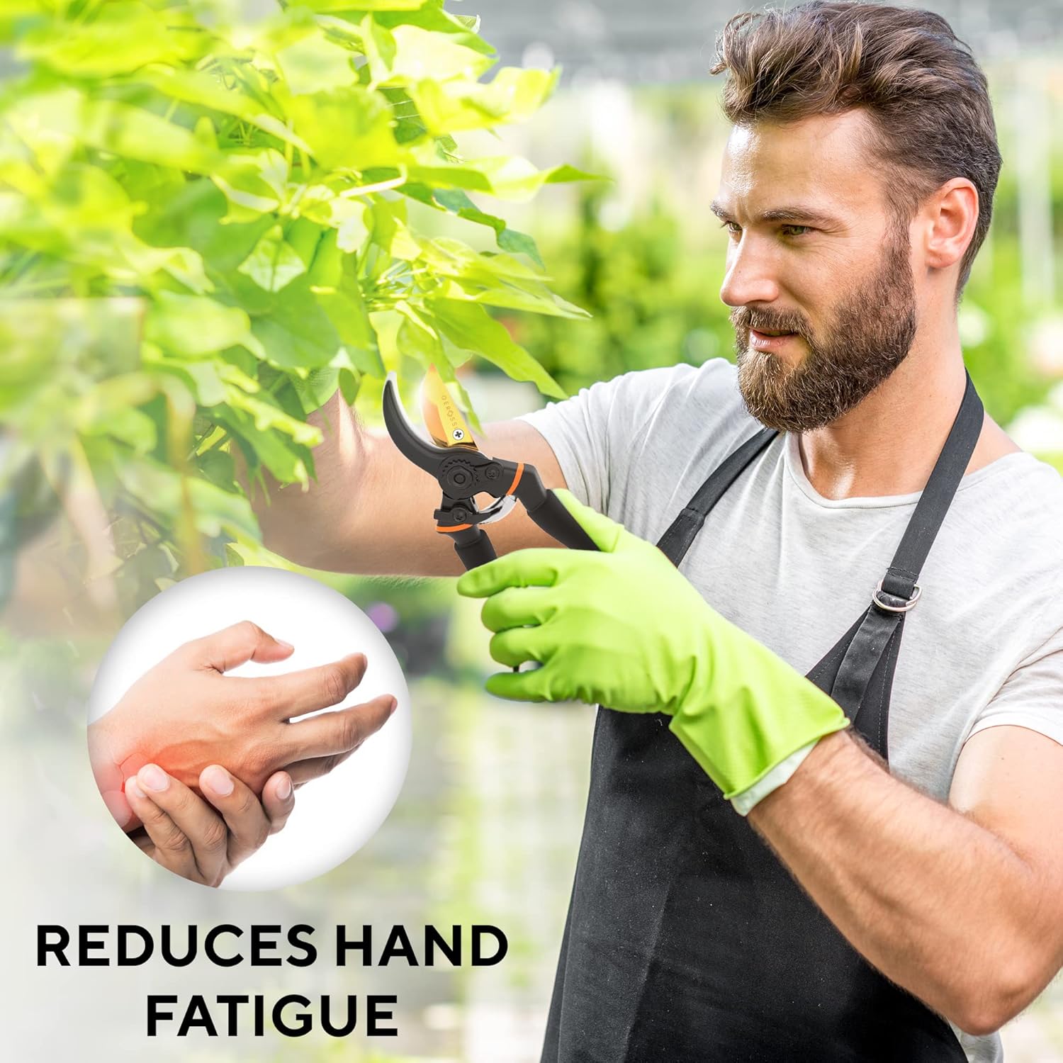 Premium Bypass Pruning Shears for your Garden - Heavy-Duty, Ultra Sharp Pruners w/Soft Cushion Grip Handle Made with