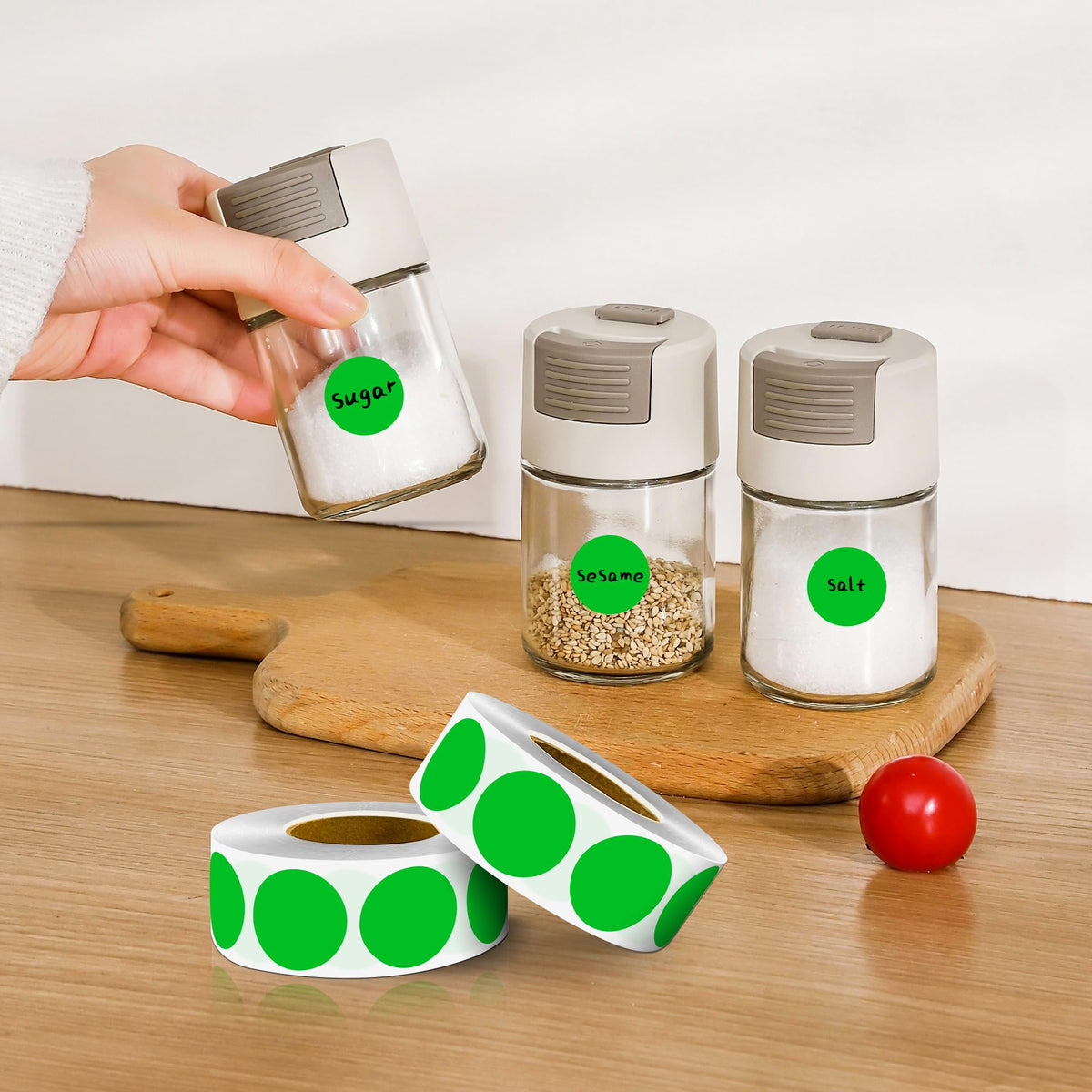 4 Rolls 4000PCS 1 inch Round Color Coding Circle Dot Labels,Color- Coding Label Sticker for Home Office Classroom(Green)