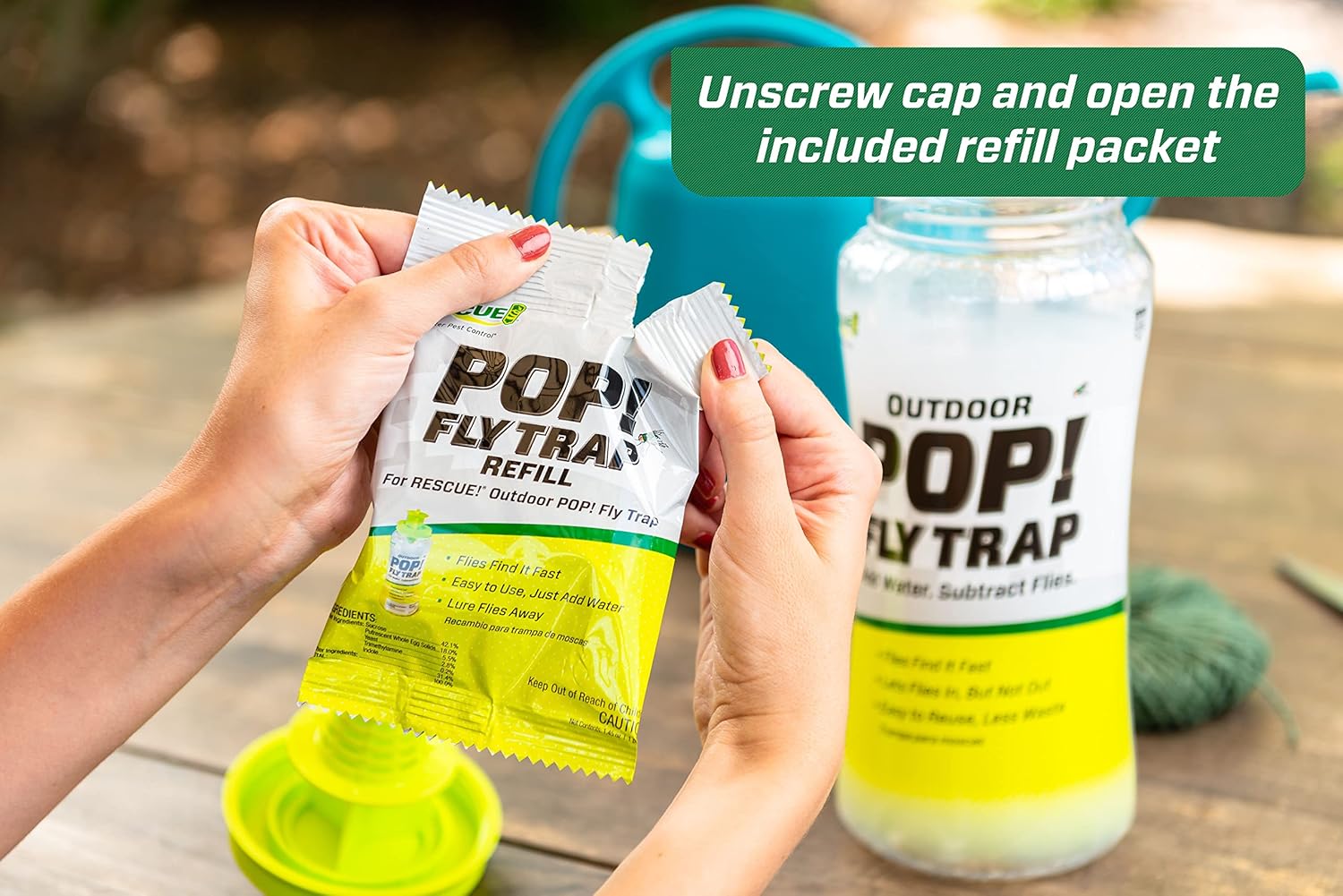 POP! Fly Trap – Large Reusable Fly Trap for Outdoor Use - 3 Pack