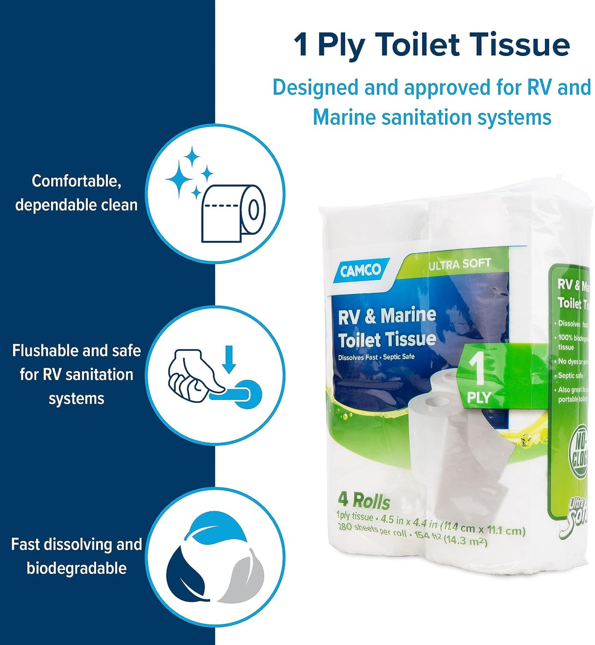 40276 Toilet Tissue, 1 Pack of 4 Rolls, White