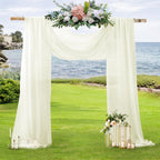 2 Panels Wedding Arch Draping Fabric Ivory Sheer Drapes
