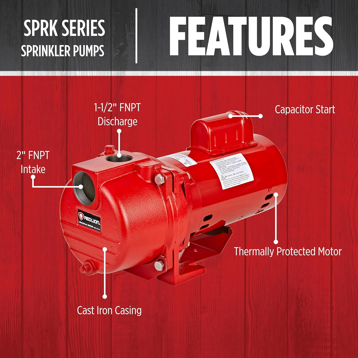 Red Lion RL-SPRK200 Sprinkler/Irrigation Pump, 230V, 76 GPM, 2 HP