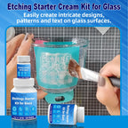 2.8 oz Glass Etching Kit, High-Adhesion Stencils for Crisp Results
