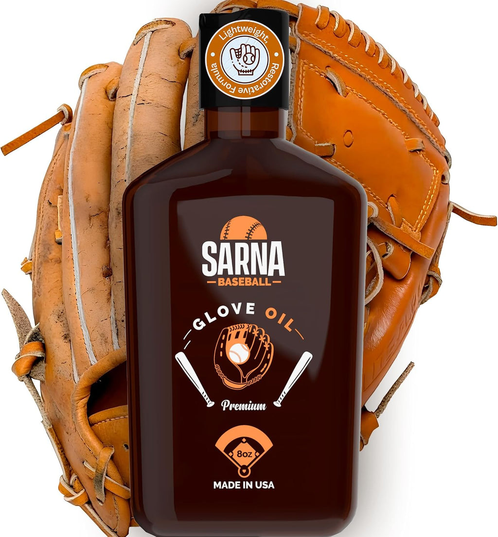 Glove Oil for Softball & Baseball Gloves, 8 Oz – Lanolin-Based Formula, Helps Soften Leather & Prevents Cracking –