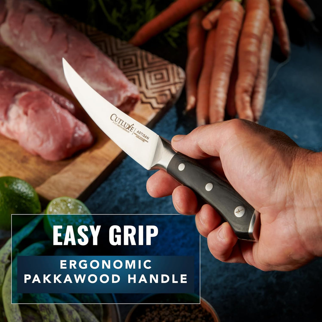 Curved Boning Knife, 6" for Meat Cutting & Trimming – Fillet Knife