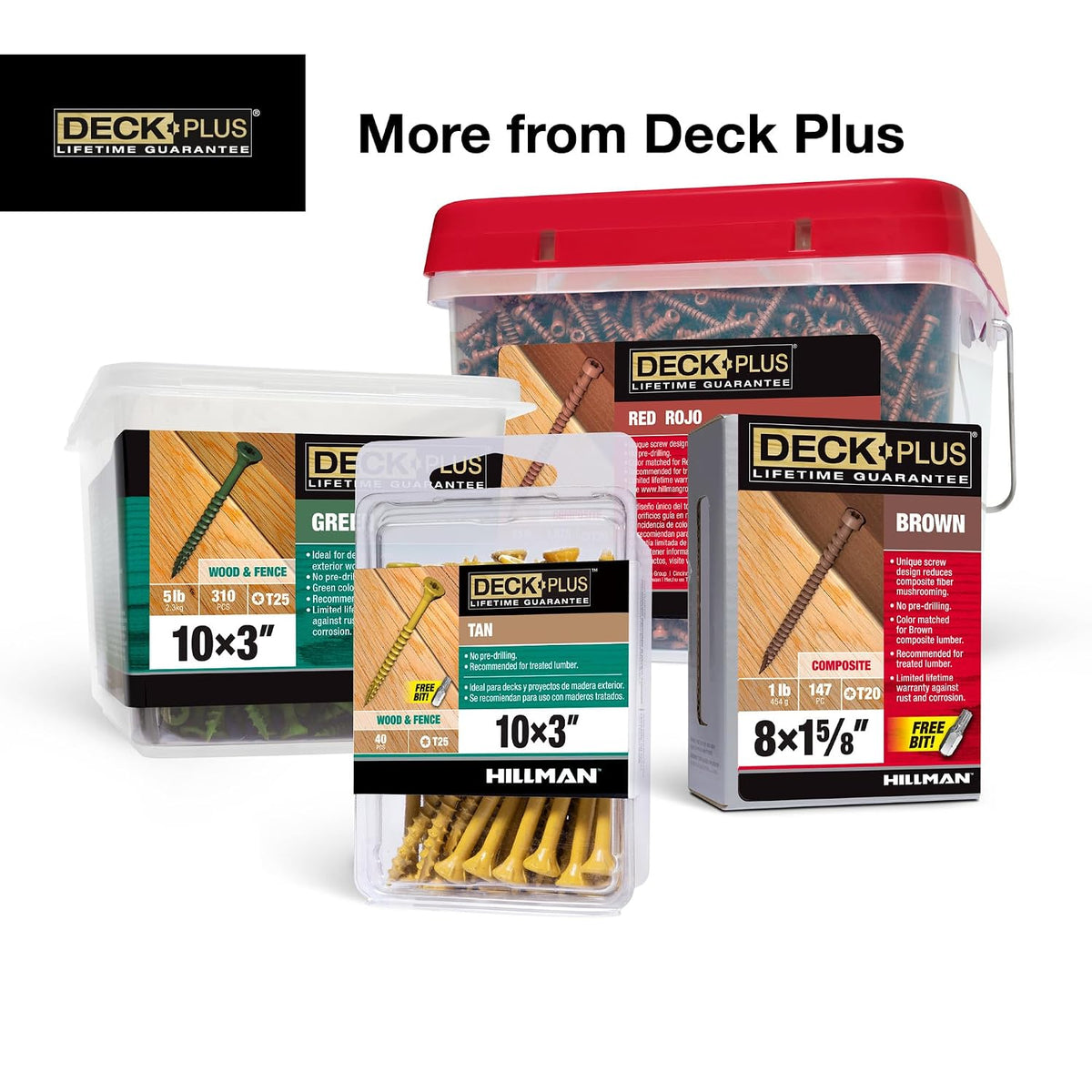 Wood Screws, #10 x 3-1/2in, 5lb Box, 275 Pieces, Tan