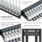 iwillink Cat6 Shielded Patch Panel 24 Port with RJ45 Keystone Coupler