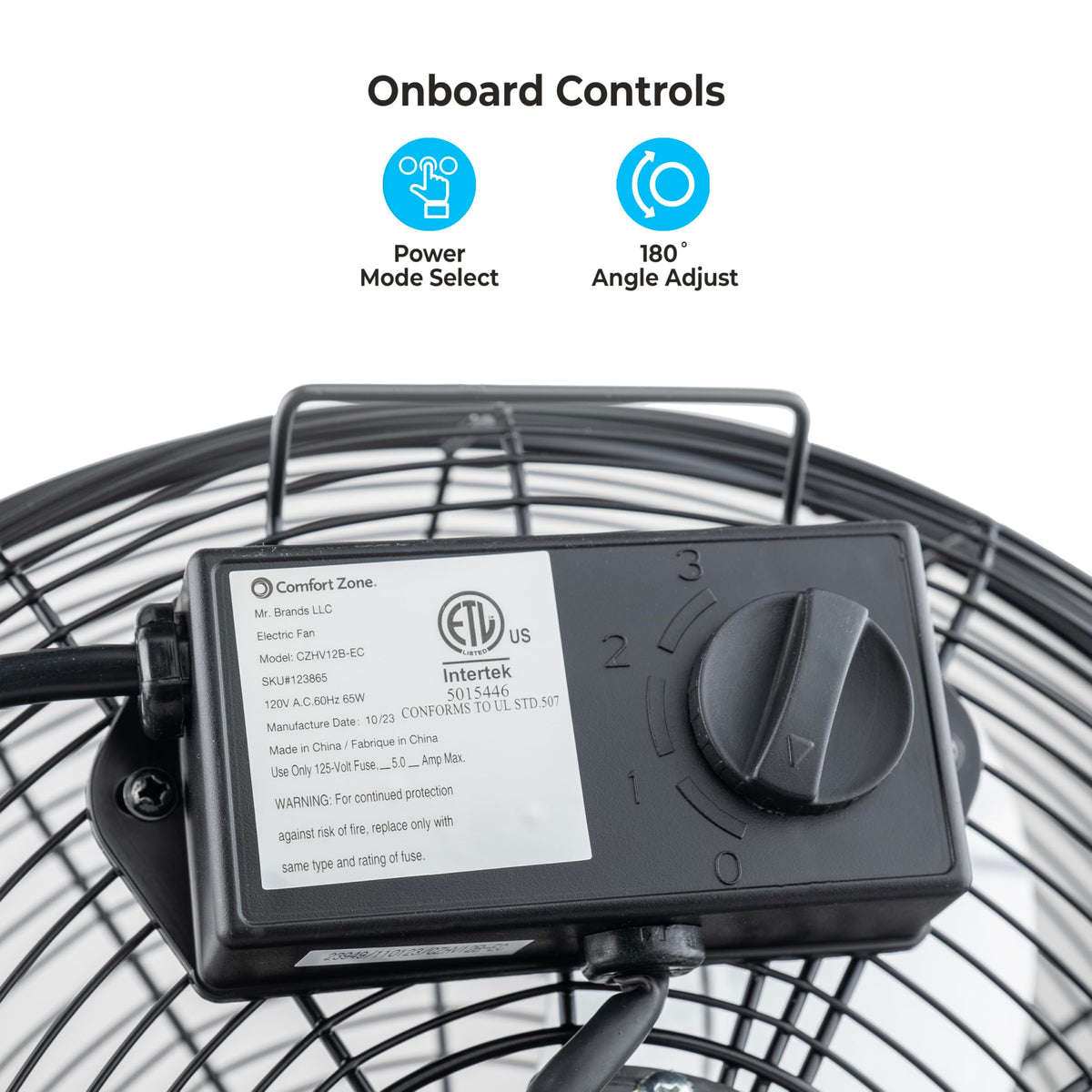 12" 3-Speed Low-Profile Desk & Floor Fan