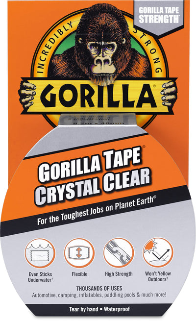 Crystal Clear Repair Duct Tape, 1.88” x 9 yd, Clear, (Pack of 1)