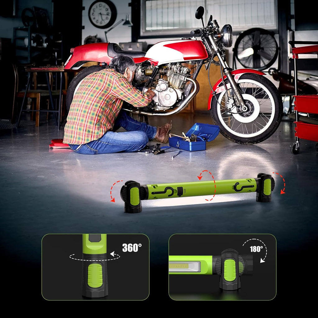 Mechanic Work Light, 3000LM Magnetic Work Lights, 5200mAh Rechargeable LED Work Light Bar, Portable Cordless