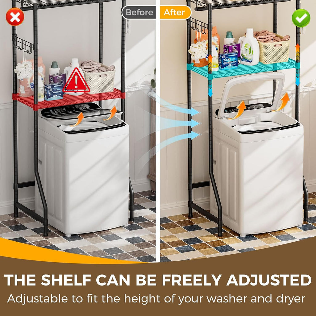 Laundry Organizer Shelves Over the Washer and Dryer Storage Shelf