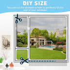 Magnetic Window Screen, 40x59in, White Frame Gray Fiberglass Mesh
