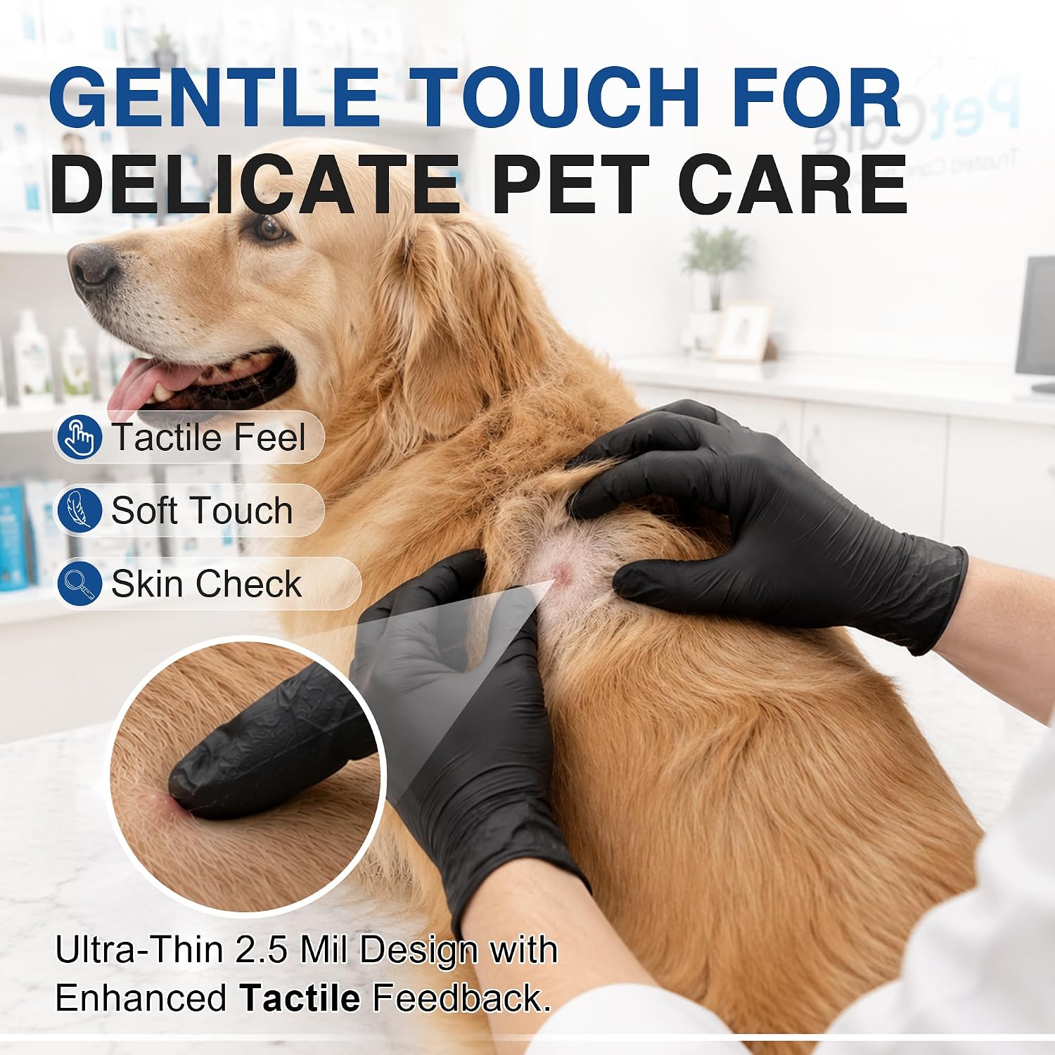 Black Nitrile Gloves, Gloves Disposable Latex Free, Powder Free | 2.5-Mil, Medical Exam Glove, Food Safe Gloves