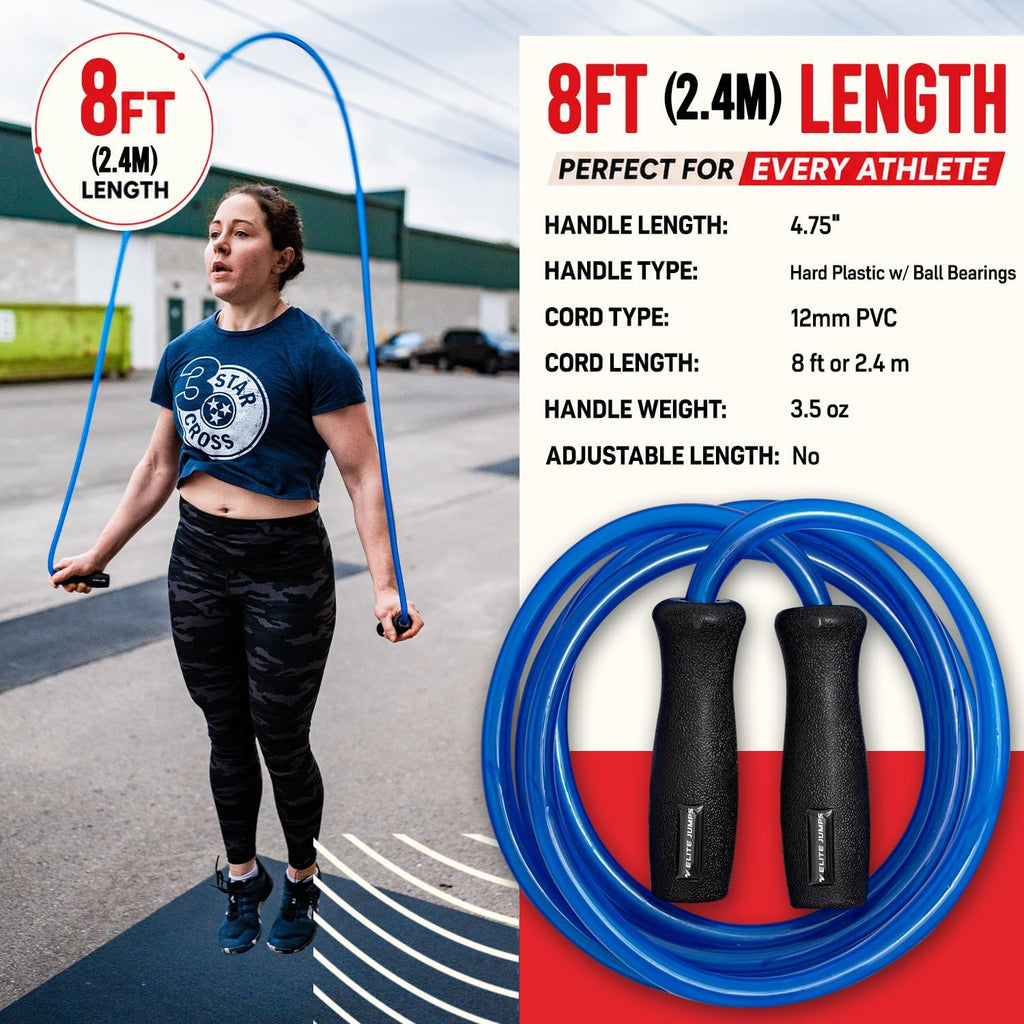 Elite Jumps Muay Thai 2.0 Weighted Jump Rope for MMA, 1.1 lbs, 8 ft | Heavy resistance rope for Muay Thai, MMA and