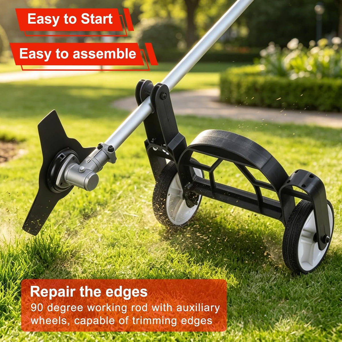 52CC 2-Stroke Gas Weed Eater, Multi-Functional Gas Powered Brush Cutter with Hedge Trimmer, Pole Saw, Auxiliary