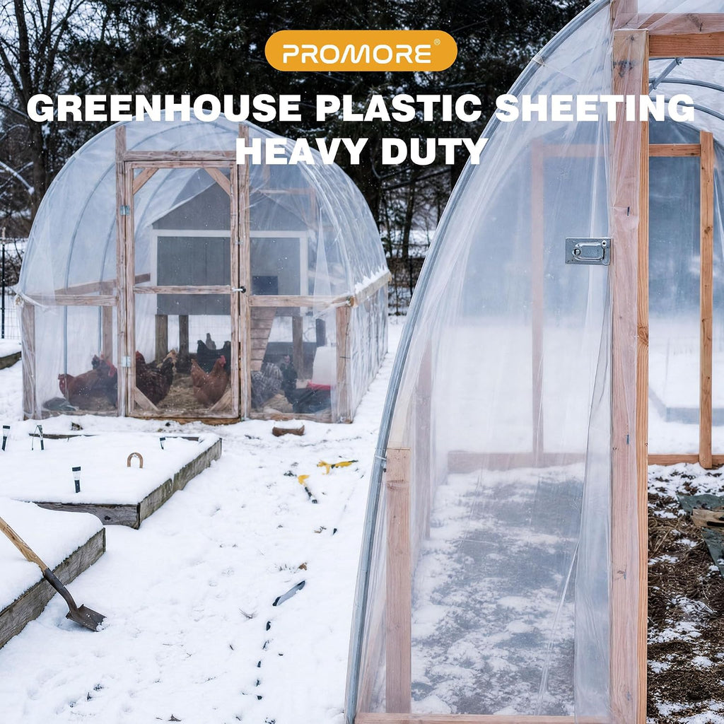 6 Mil Plastic Sheeting, 12x25 FT, Greenhouse Plastic,Heavy Duty | UV Resistant, Tear-Resistant,Waterproof