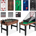 Combo Game Table Set for Home, Game Room, Friends & Family w/Ping Pong, Foosball, Basketball, Air Hockey, Archery