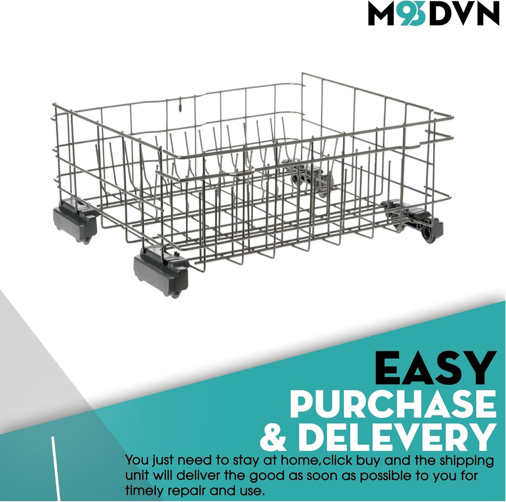 Lower Dishrack with Wheels Replacement For General Electric GDF450PSR1SS GDF450PSR3SS GDF460PGT3BB GDF460PGT3WW GDF460PST3SS GDF510PGM0BB GDF510PGM0WW GDF510PGM4BB Dishwasher