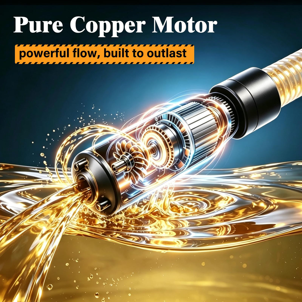 Electric Fuel Transfer Pump, Gas Can Pump with One Touch Start Auto-Stop