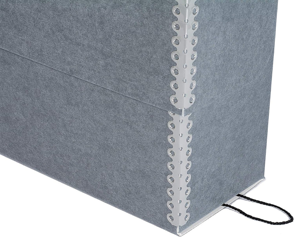 Archival Document Storage Box with Metal Edge, Acid-Free Gray Boxboard, Organize Files, Prints, Photos, Letter-Sized