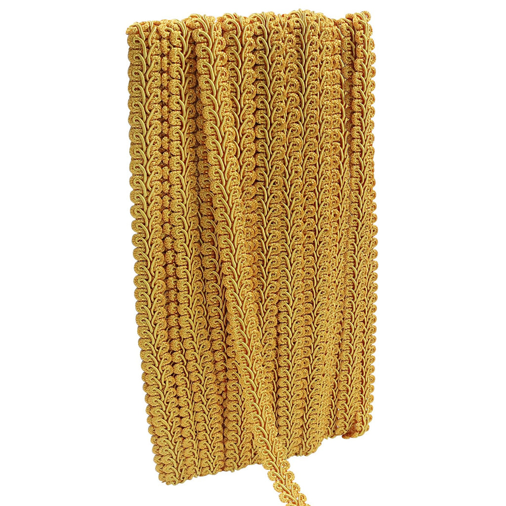 Gimp Braid Trim, Dark Gold, 1/2 Inch, 14 Yards