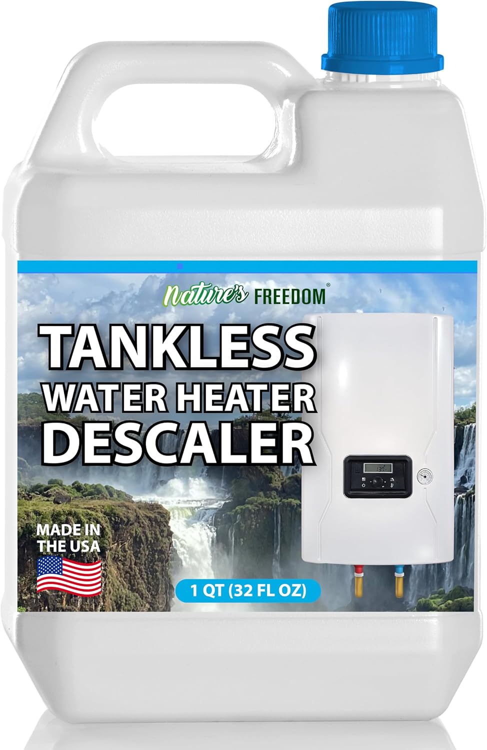 Tankless Water Heater Flush Descaler, Quart (32 oz) – Professional Non-Toxic Descaling Solution, Biodegradable, Made