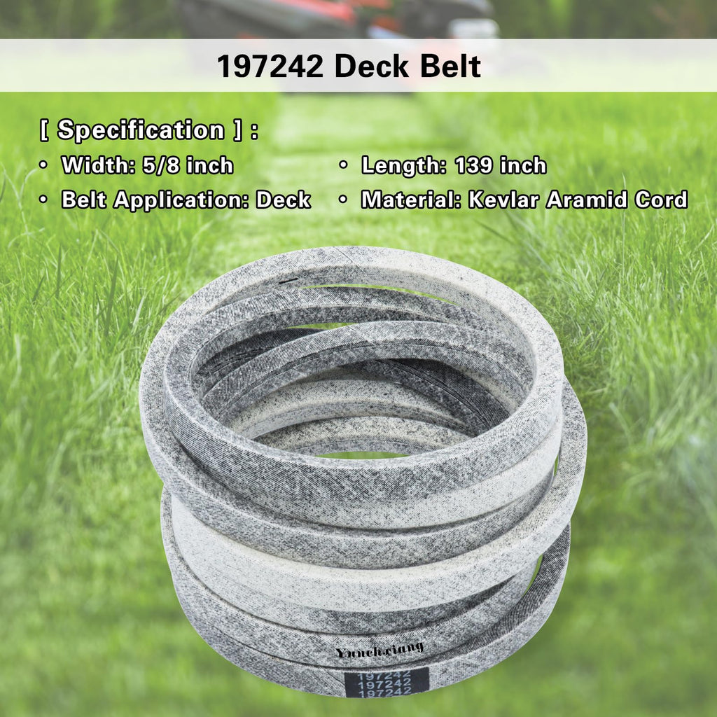 Dofank 593773401, 532197242 Deck Belt Kevlar for Husqvarna 48 inch Deck Belt YTH2348, YTH24V28 Lawn Mower, Replaces 532 19 72-42, 197242 Husqvarna - 5/8" x 139"