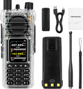 SW-9 Transparent Dual Band Handheld Ham Radio, VHF UHF | NOAA Weather, Bluetooth App Programming, Two Way Radio, Air